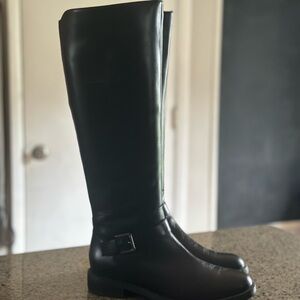 Black Knee-High Leather Boots